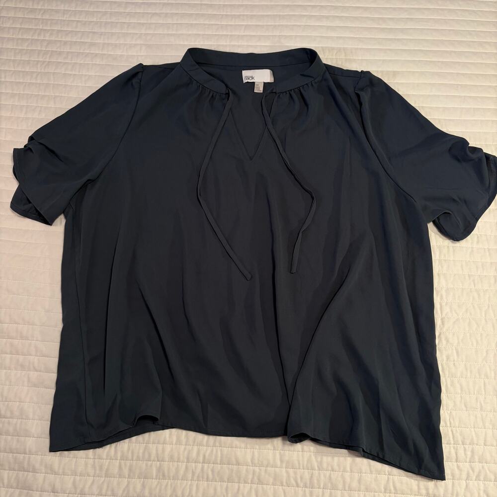 Nordstrom Slate Blue Tiered Sleeve Lightweight Blouse Womens size 2X